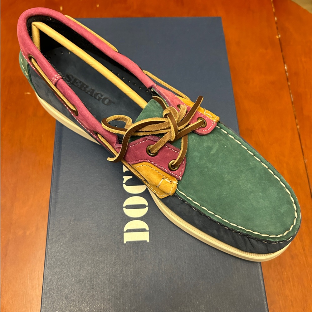 SEBAGO DOCKSIDES BNIB 10R men's Rossiland blue-petroleum-violet-mustard suede